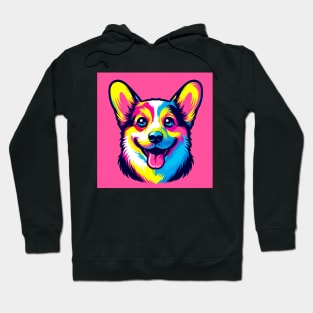 Neon Corgi Dog Portrait Sticker T-shirt Hoodie